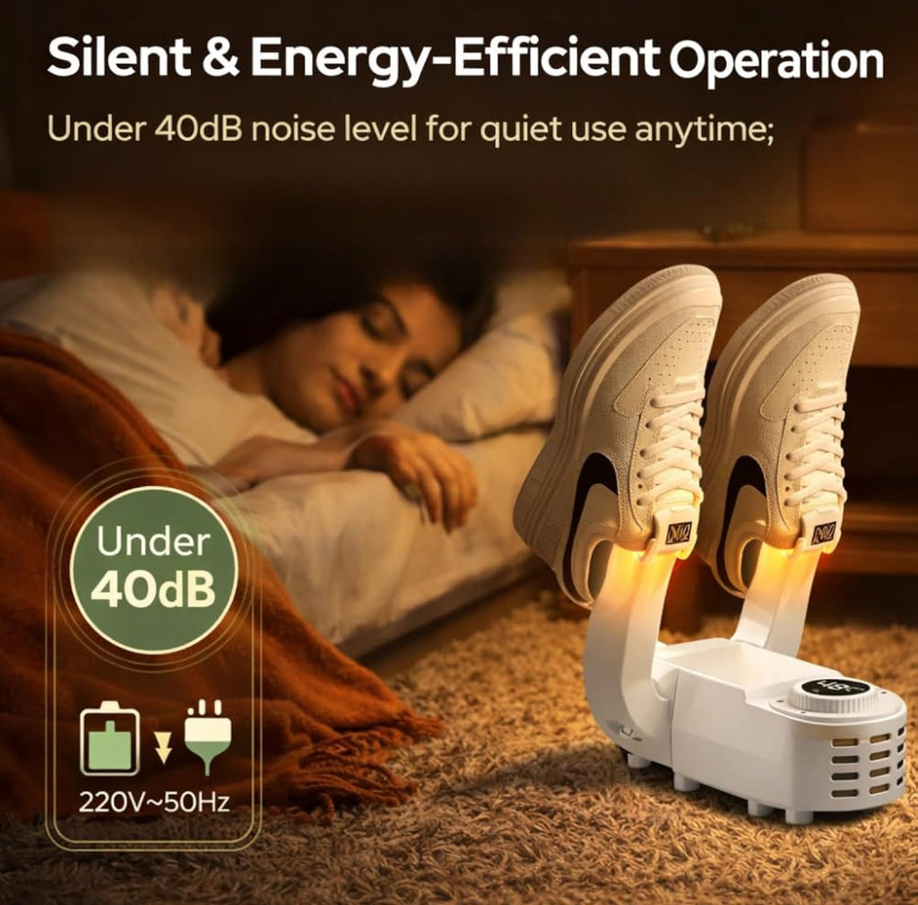 Shoe Dryer & Warmer, White UV Sterilization, PTC Heating, 48°C Fast Drying, 360° Warm Air, Intelligent Timer, Portable Foldable for Monsoon & Winter 50