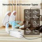 Shoe Dryer & Warmer, White UV Sterilization, PTC Heating, 48°C Fast Drying, 360° Warm Air, Intelligent Timer, Portable Foldable for Monsoon & Winter 50